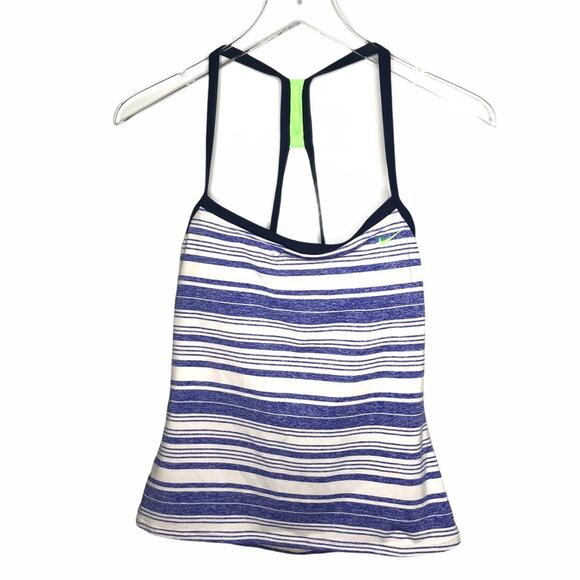 Nike Racerback Tank Blue White Stripe 8/M EUC - Picture 9 of 9